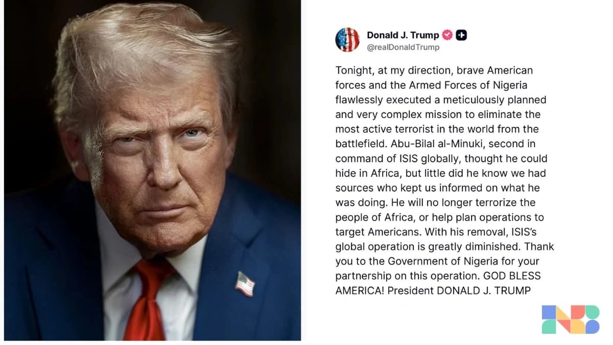 US, Nigerian Forces Eliminate Abu-Bilal al-Minuki in Africa, Says Trump
