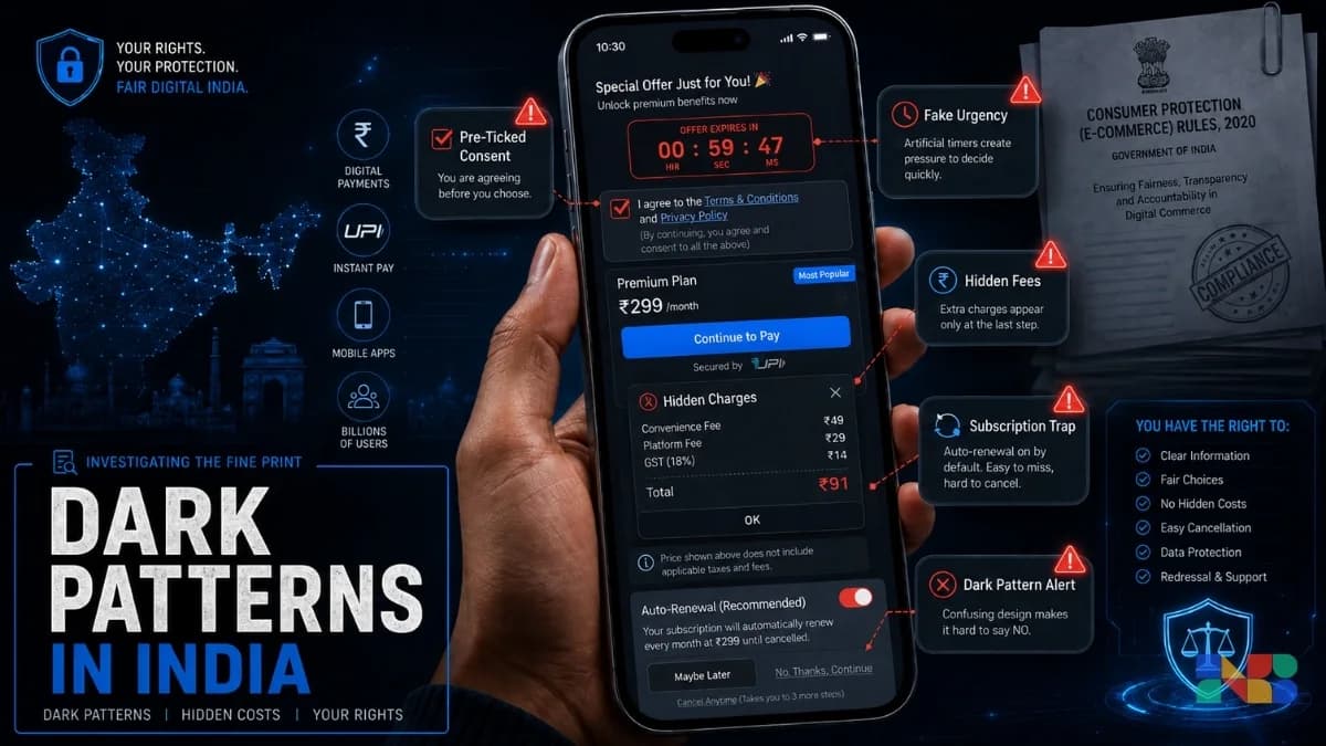 Dark Patterns in Indian Apps: Why RBI and CCPA Are Cracking Down on Manipulative Design