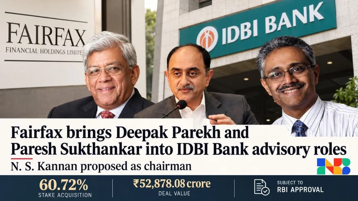 Fairfax Brings HDFC Veterans to IDBI Bank in ₹52,878 Crore Deal