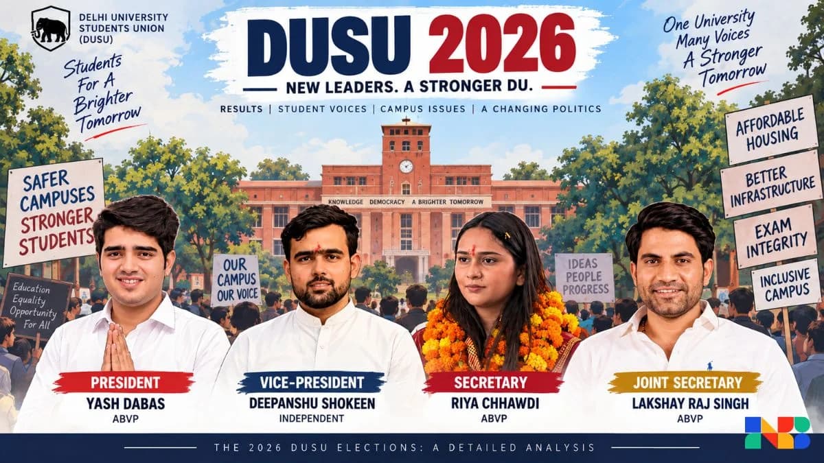 DUSU Elections 2026: ABVP Sweeps 3 Posts as Independent Wins VP