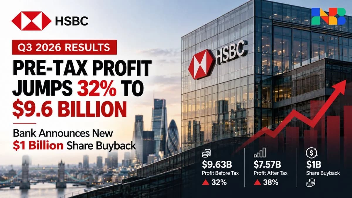 HSBC Q3 Profit Surges 32% to $9.6B Amid $1B Share Buyback