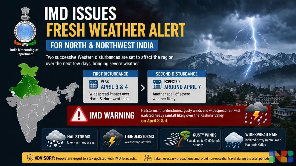 Two Western Disturbances to Impact North India This Week; Hailstorms Expected