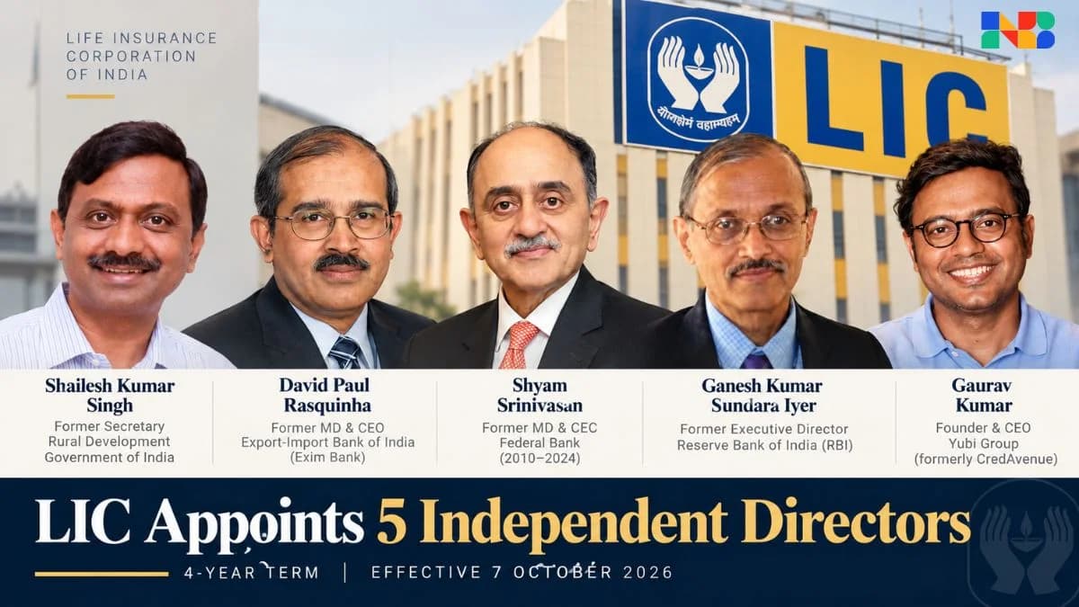 LIC Independent Directors: Why 5 Banking, RBI & IAS Legends Just Joined India’s Insurer Titan!