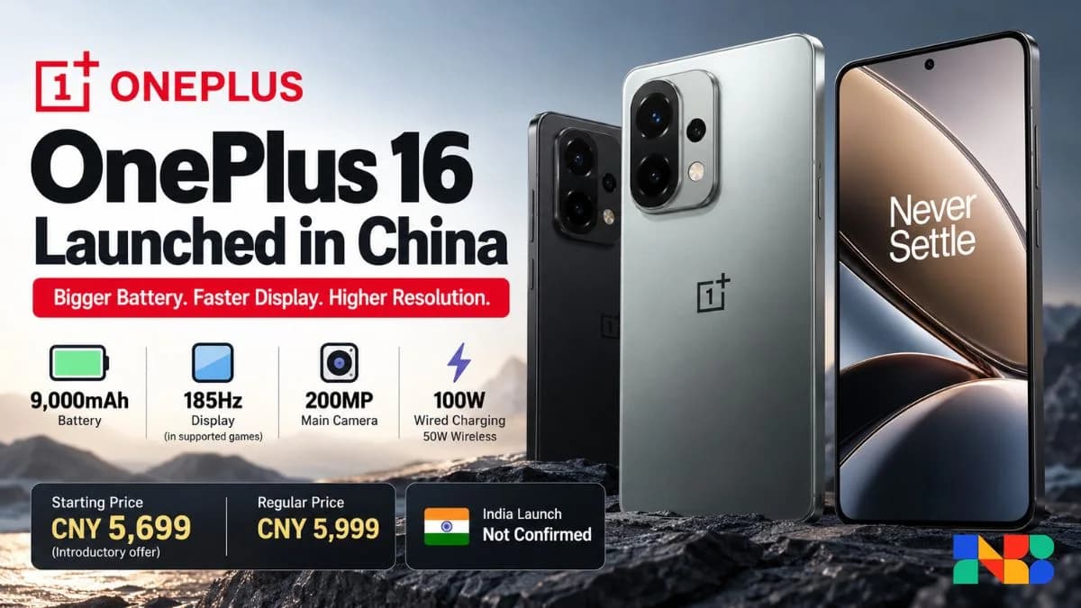 OnePlus 16 Launched in China: Price, 9000mAh Battery, Specs