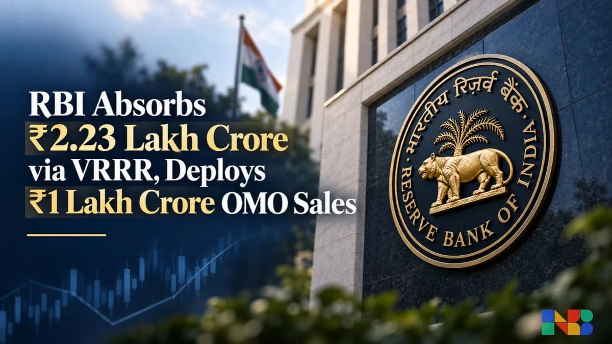 RBI Absorbs ₹2.23 Lakh Crore via VRRR, Deploys ₹1 Lakh Crore OMO Sales