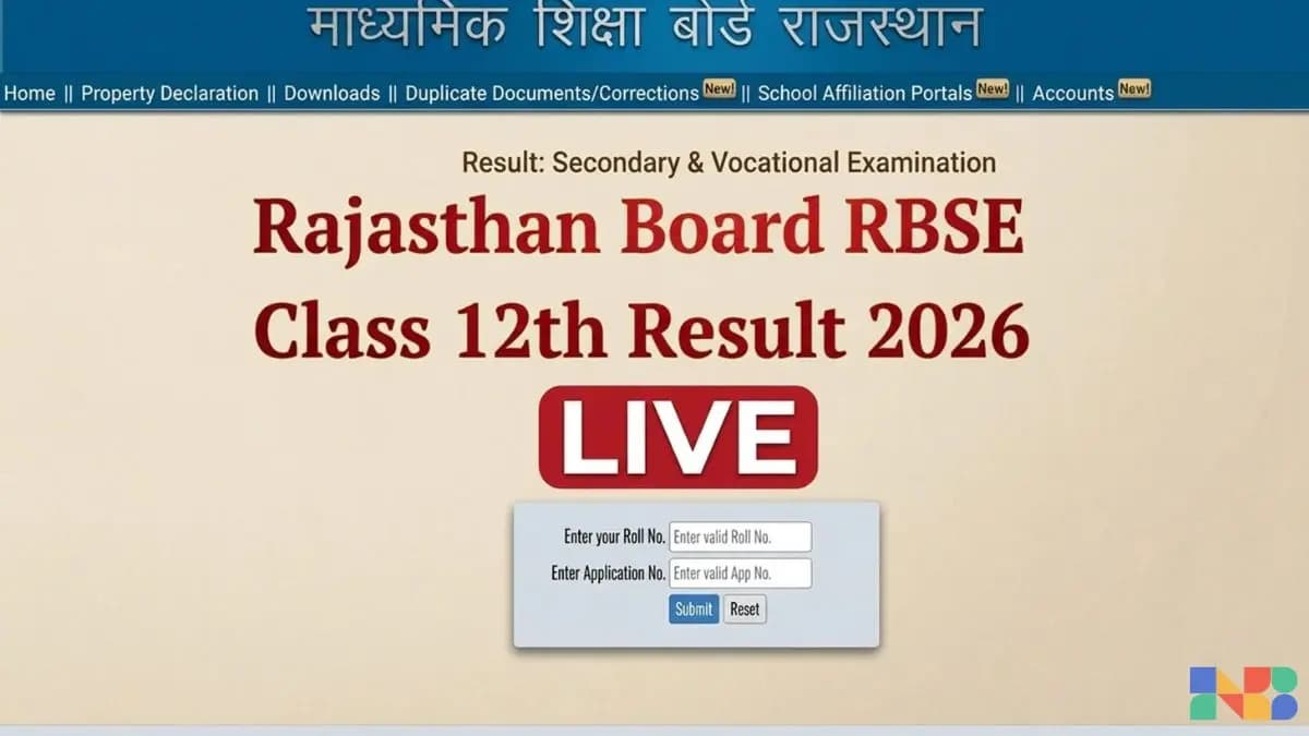 RBSE 12th Result 2026 Declared: Rajasthan Board Class 12 Results Out at rajeduboard.rajasthan.gov.in