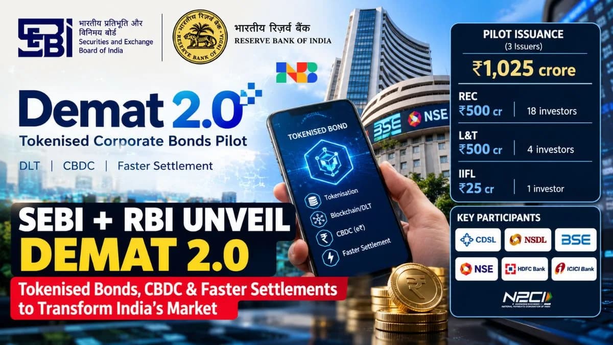 SEBI and RBI Launch Demat 2.0: The ₹1,025 Crore Tokenised Bond Pilot