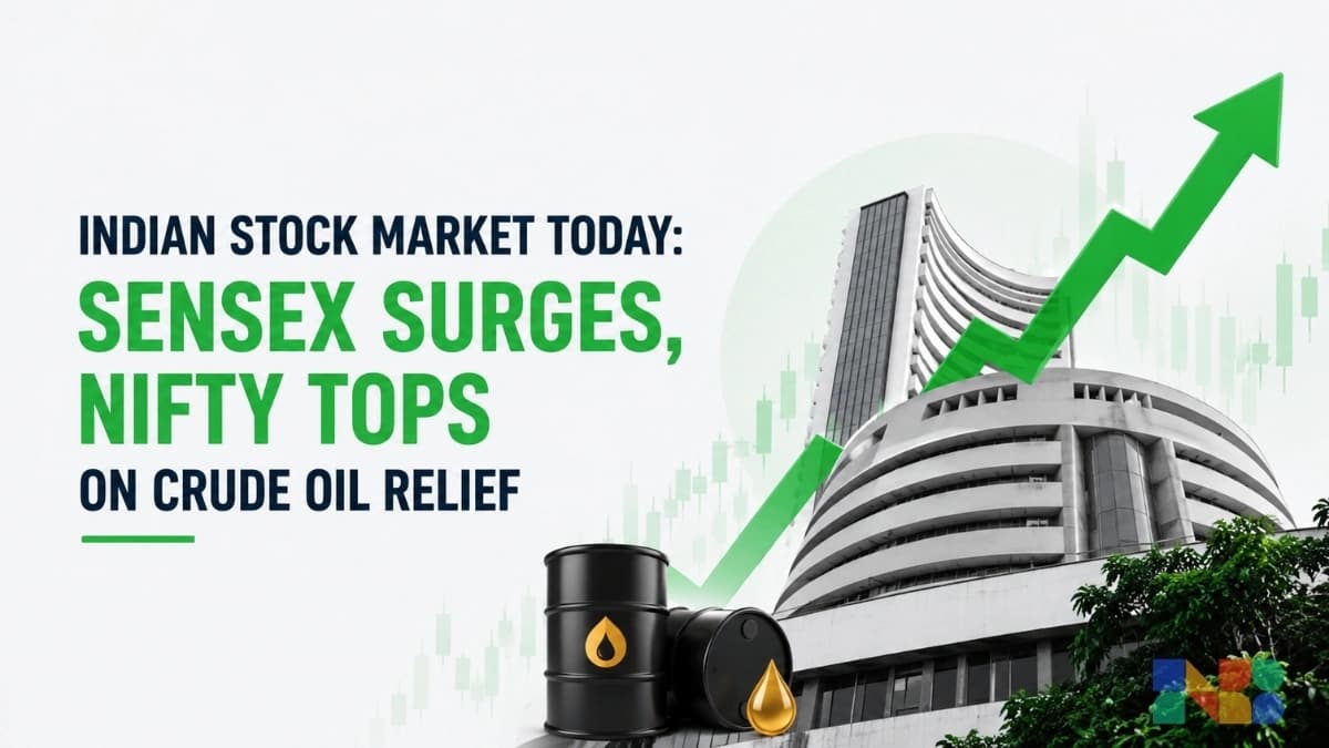 Indian Stock Market Today: Sensex Surges 1,700 Points, Nifty Tops 23,600 on Crude Oil Relief