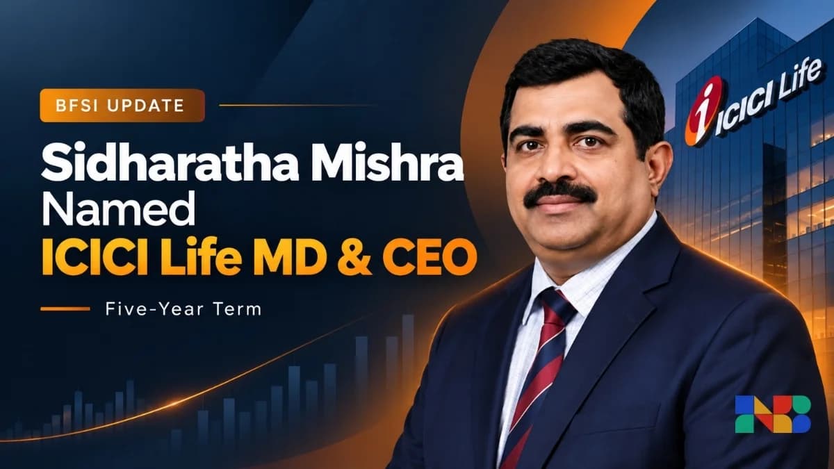Sidharatha Mishra Named ICICI Life MD & CEO for Five-Year Term