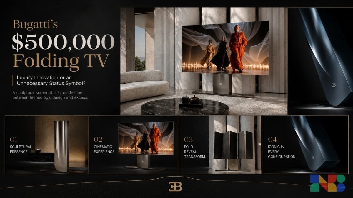 Bugatti’s $500,000 Folding TV: Luxury Innovation or an Unnecessary Status Symbol?