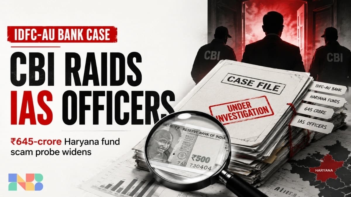 IDFC-AU Bank Case: CBI Raids IAS Officers as ₹645-Crore Haryana Fund Scam Probe Widens