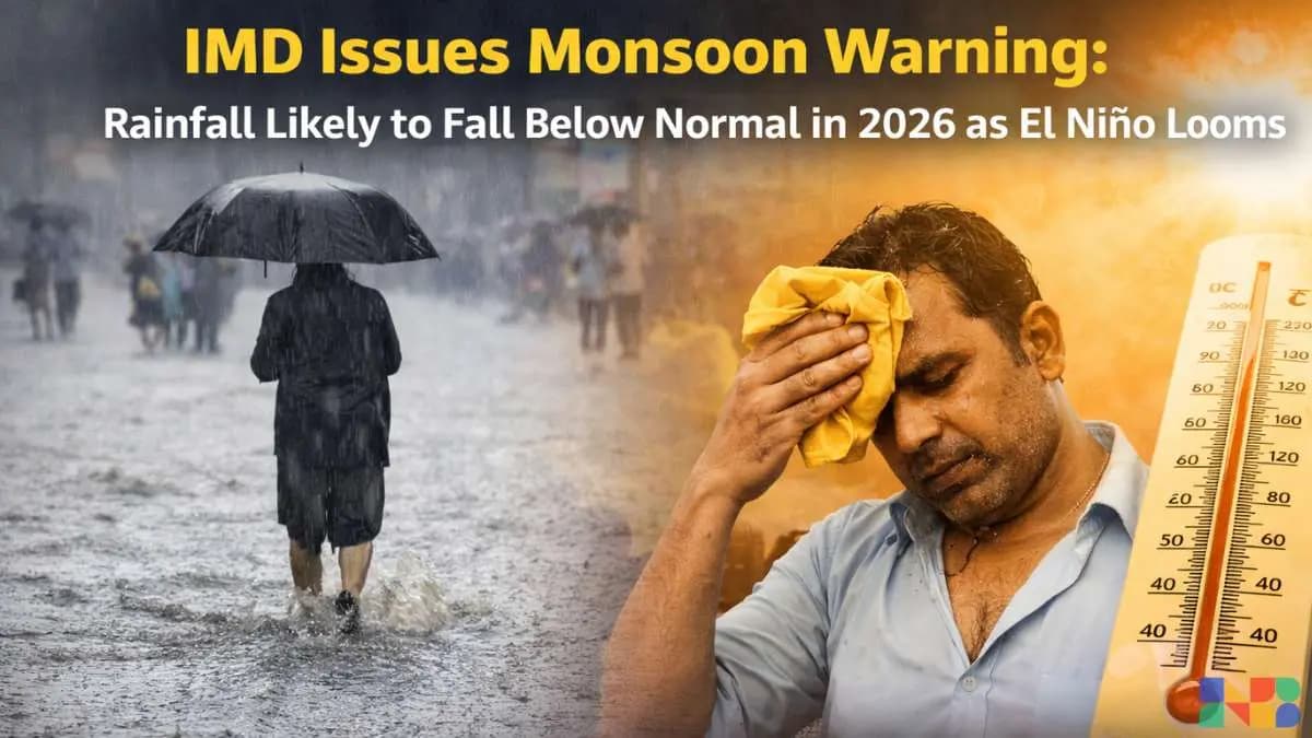 IMD Issues Monsoon Warning: Rainfall Likely to Fall Below Normal in 2026 as El Niño Looms — Heatwave Conditions Also Active Across Multiple States