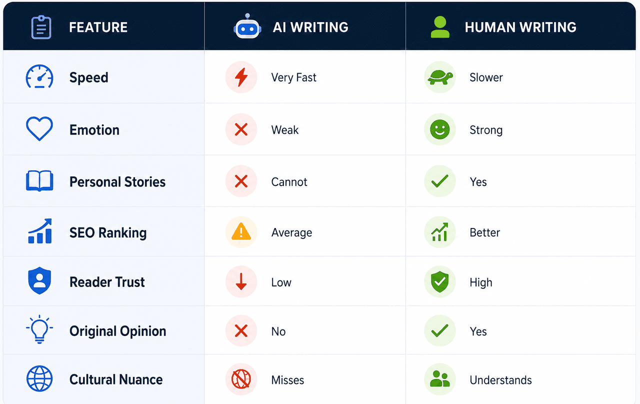 Human Writing vs AI Writing 2026: How to Stay Relevant When AI Writes Faster Than You