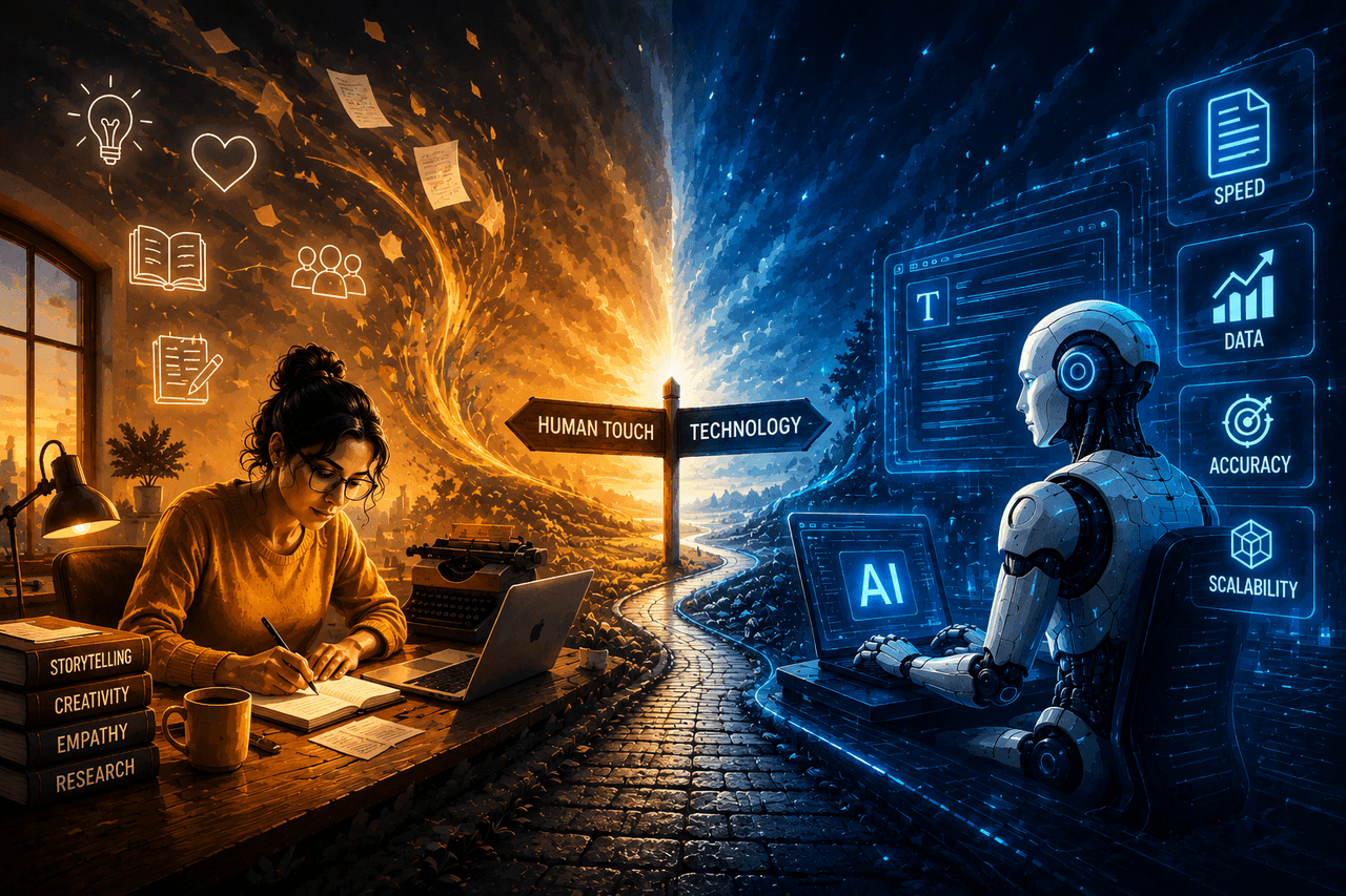 Human Writing vs AI Writing 2026: How to Stay Relevant When AI Writes Faster Than You