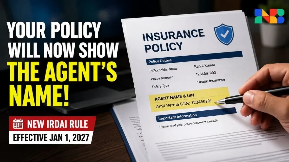 IRDAI insurance seller tagging rule showing agent name and UIN on policy document from January 1 2027