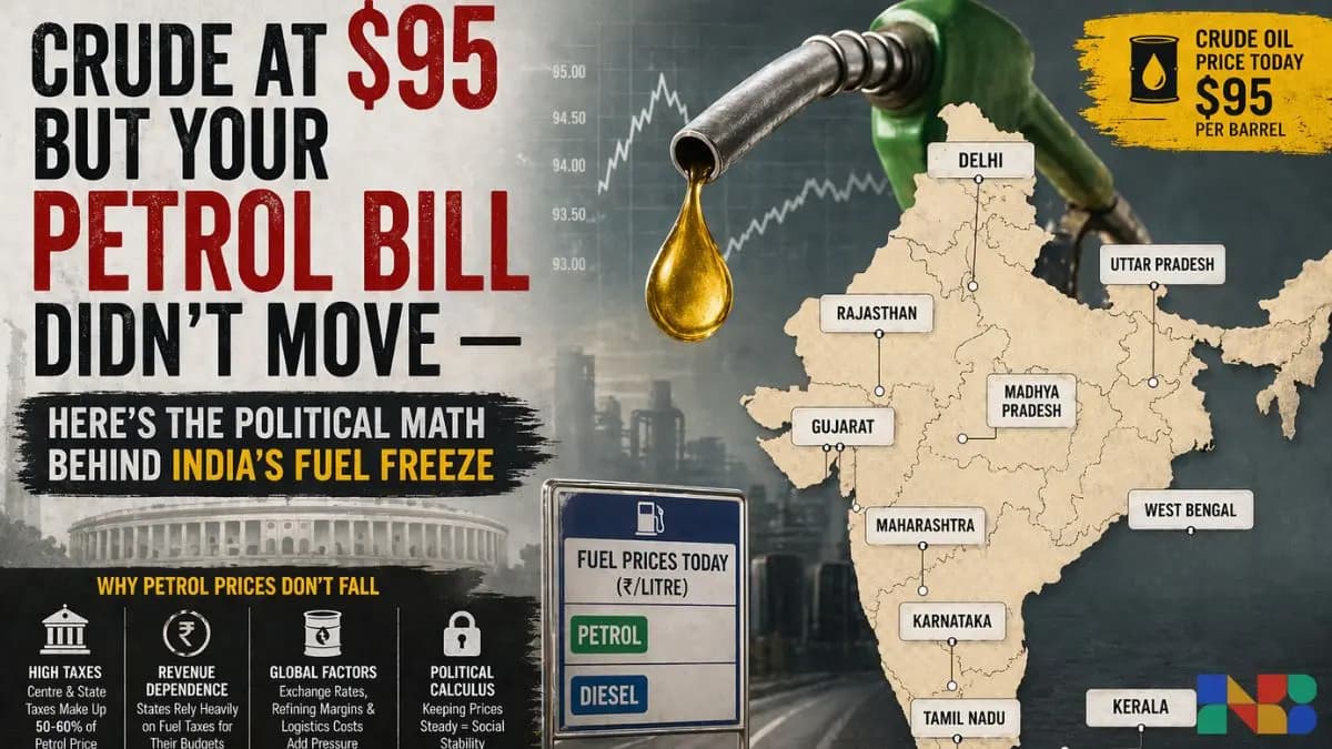 Crude at $95 But Your Petrol Bill Didn't Move — Here's the Political Math Behind India's Fuel Freeze