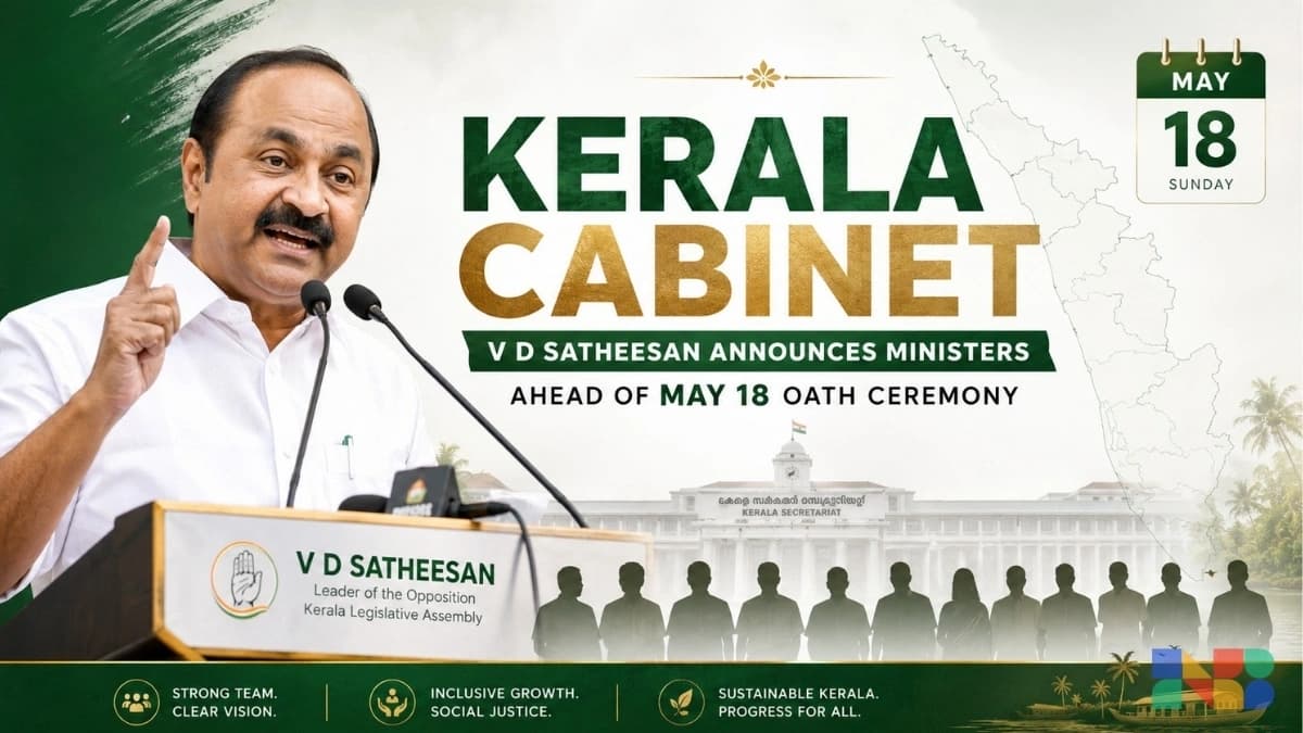 Satheesan Names 20 Ministers; New Kerala Cabinet to Take Oath on May 18
